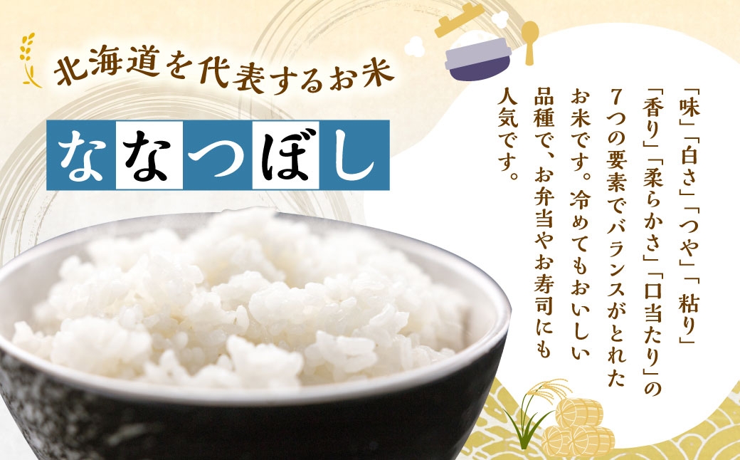 【 3ヶ月定期便 】 深川産ななつぼし5kg（5kg×1袋）