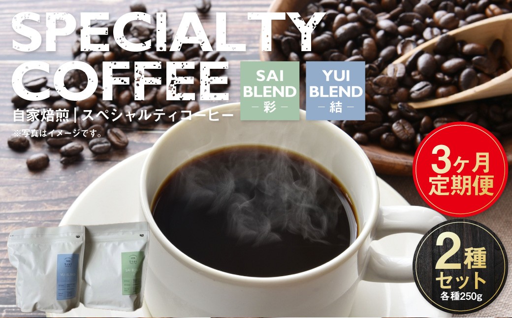 自家焙煎コーヒー豆250g×2種×3ヶ月