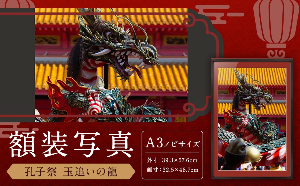 【額装写真】【孔子祭 玉追いの龍】画寸A3ノビサイズ［M11-3176]