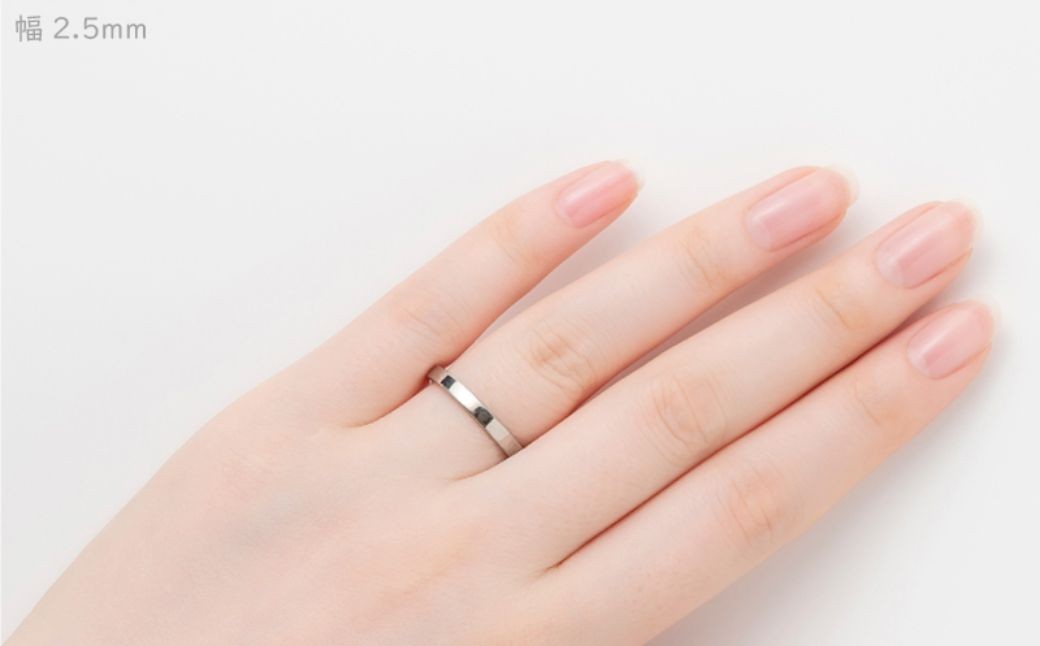 純チタン平打リング(幅2.5mm)9号
