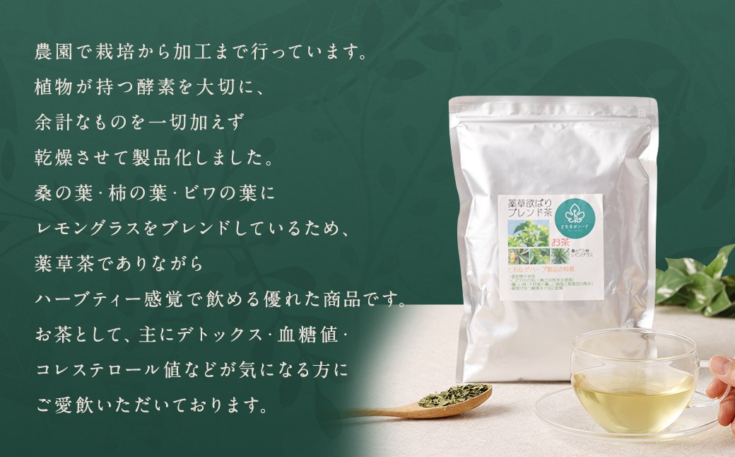 薬草欲張りブレンド茶葉 100g ／ お茶 薬草 茶葉 薬草茶 桑の葉 柿の葉 ビワの葉 レモングラス 国産 長崎県 長崎市