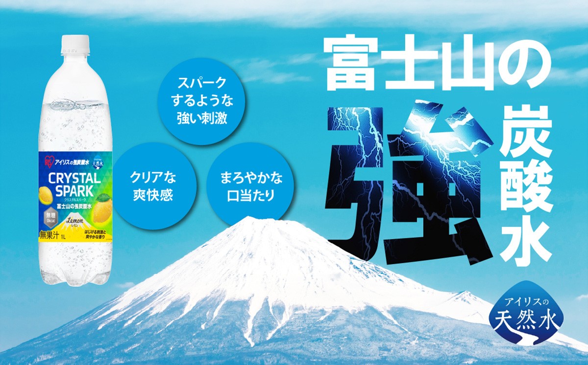 【 定期便 12ヶ月 】富士山の強炭酸水 レモン 1L × 15本入 × 12回