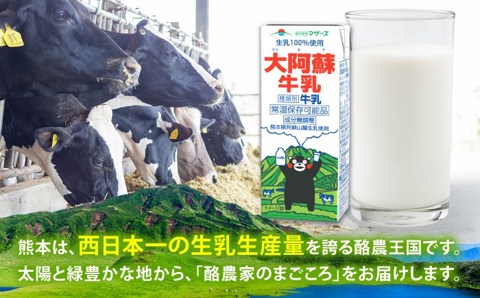 大阿蘇牛乳 ロングライフ くまモンラベル 200ml 12本