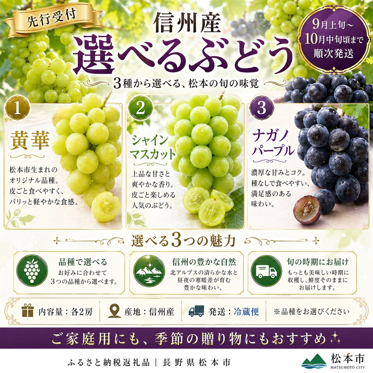 ブドウ王国 長野県から ごきげん果実♪ をお届けします
