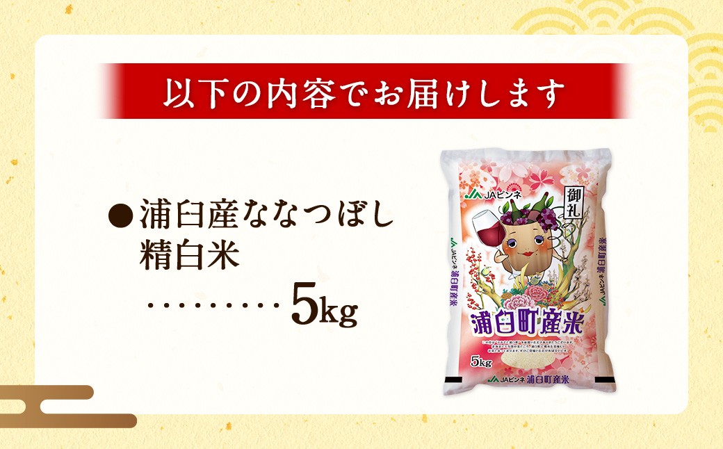 浦臼産 ななつぼし 精白米 5kg