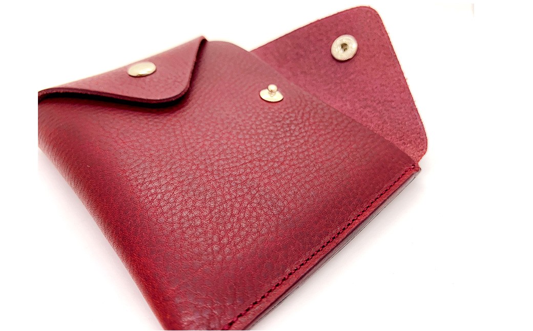 渋沢栄一翁 コンパクト財布 バーガンディ