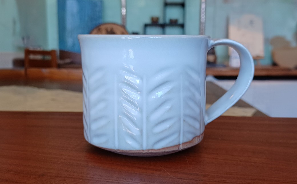 無双窯元陶器マグカップ白