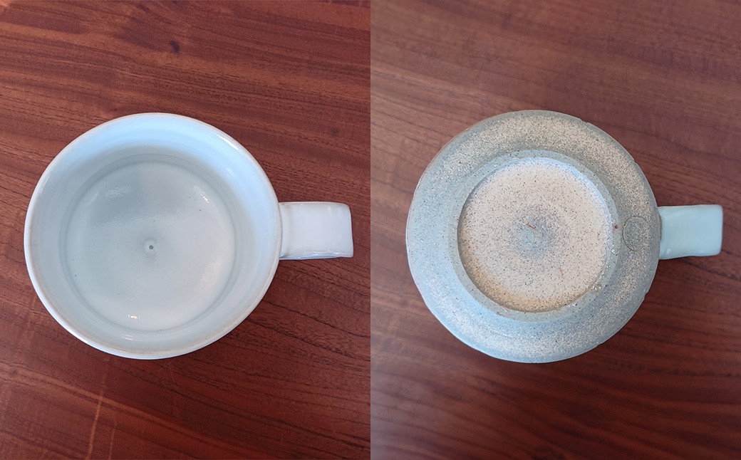 無双窯元陶器マグカップ白