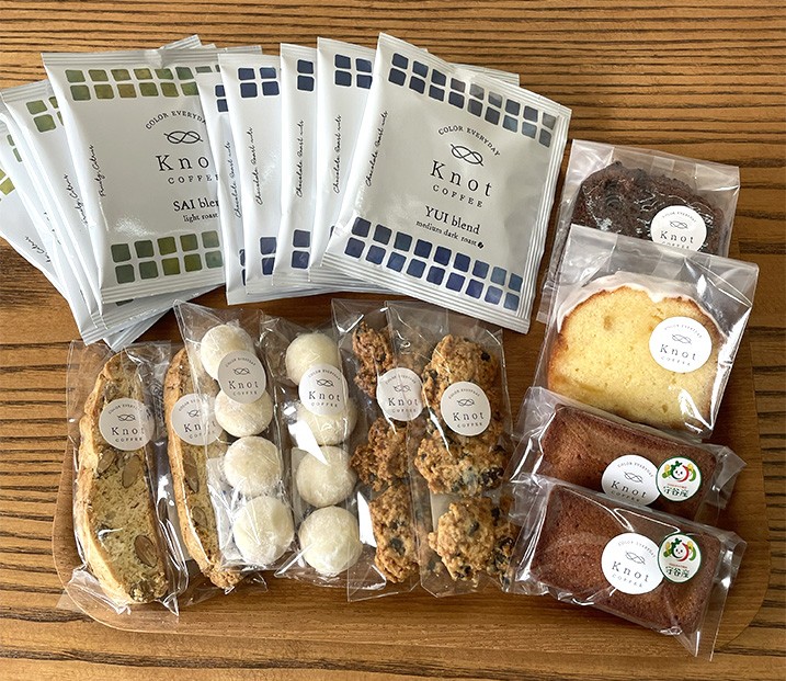 自家焙煎スペシャルティコーヒーのドリップバッグと自家製焼き菓子の詰め合わせギフト