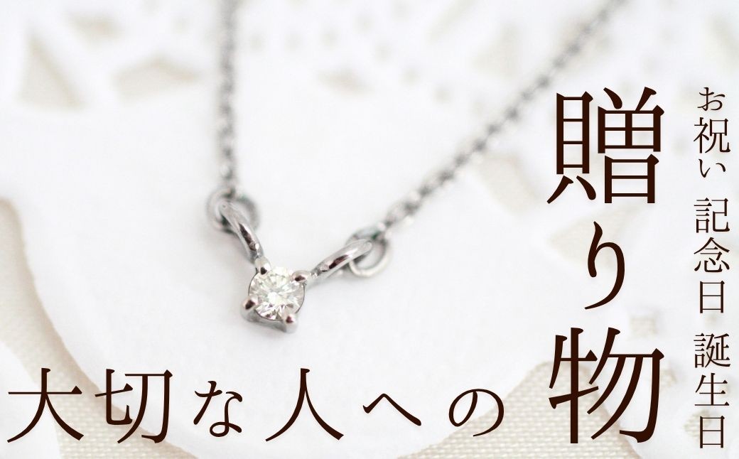 純チタン天然ダイヤモンド0.05ctネックレス