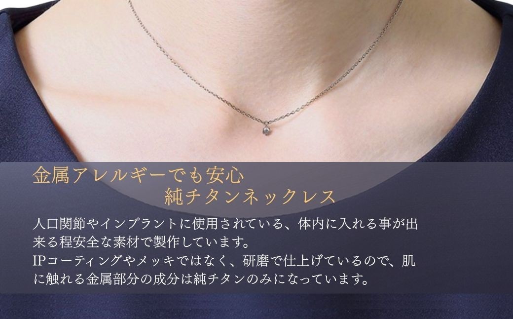 純チタン天然ダイヤモンド0.05ctネックレス