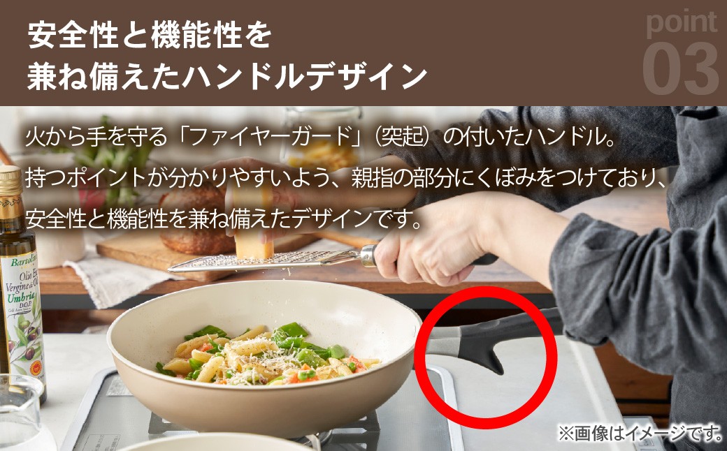 【京セラ】フッ素不使用 セラブリッド フライパン 玉子焼用 28cm ベージュ（IH/ガス火対応）