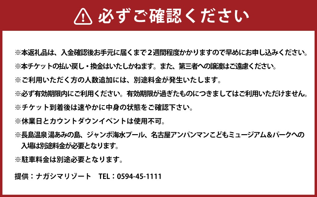 ナガシマ リゾート ナガシマ スパーランド パスポート券  大人2名 【有効期限有り】