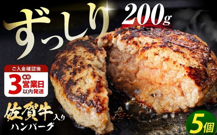 老舗の佐賀牛ハンバーグ 200g×5個 【肉のかわの】 ハンバーグ 惣菜 牛肉 肉 佐賀牛 黒毛和牛 おかず お惣菜 はんばーぐ