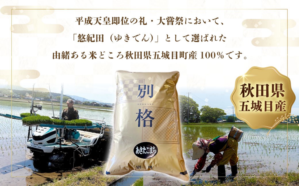秋田五城目町産かとうさんちのあきたこまち3袋15kg
