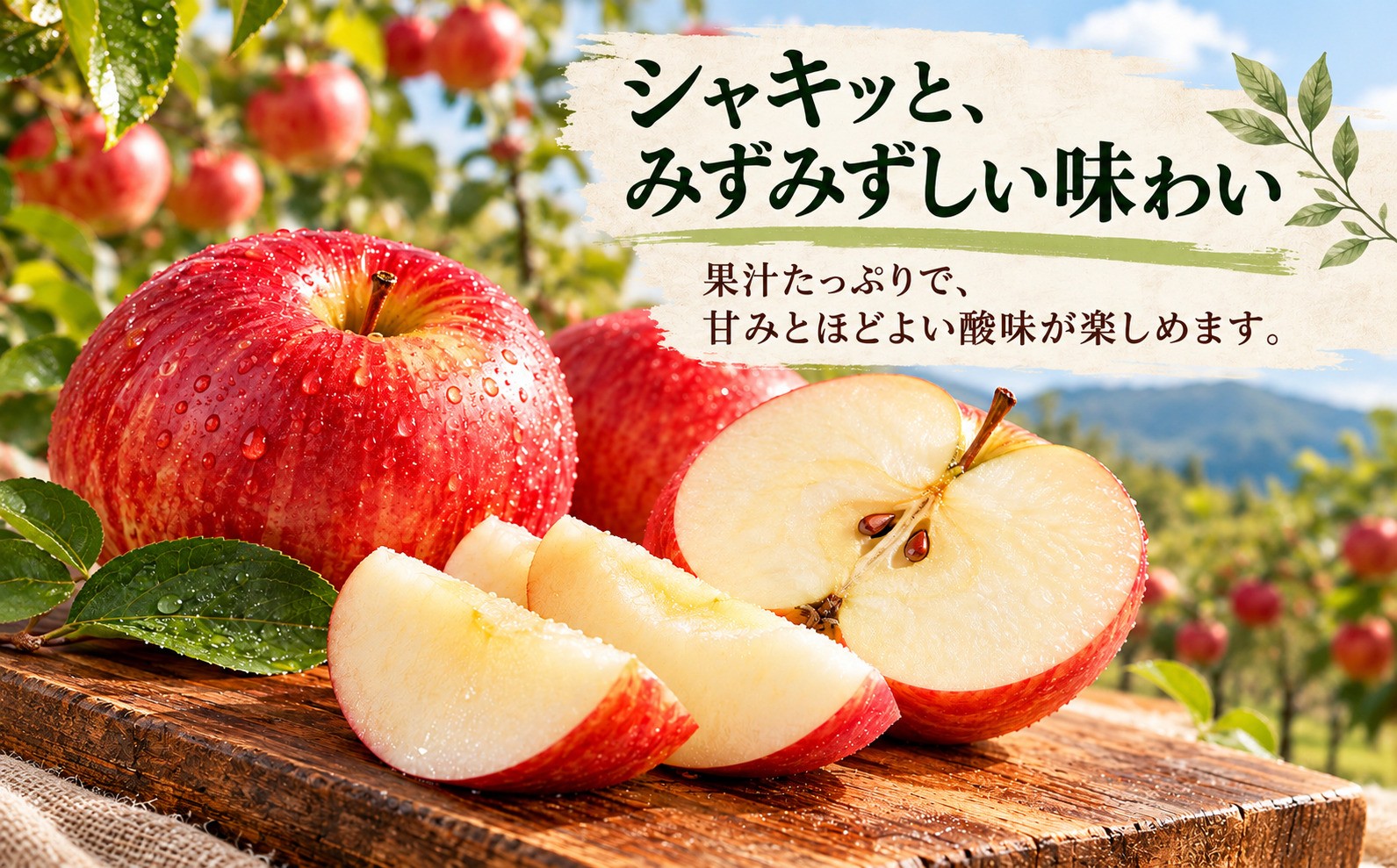 佐渡の自然の中で育てた、減農薬のつがる