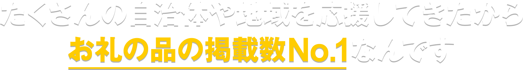 たくさんの自治体や地域を応援してきたから お礼の品の掲載数No.1なんです