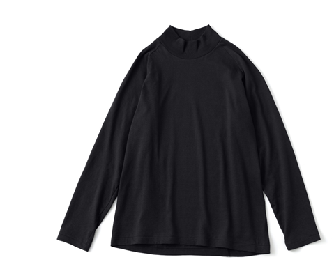 【久米繊維工業】ハイネック長袖Tシャツ　（黒）藤巻百貨店別注モデル