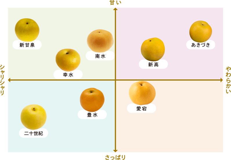 品種別の梨マップ