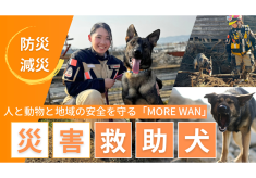 人と動物と地域の安全を守る、防災減災の総合拠点「MORE　WAN」で災害救助犬を育成したい！