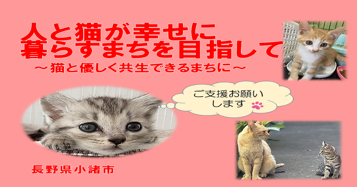 人と猫が幸せに暮らすまちをめざしてー猫と優しく共生できるまちにー