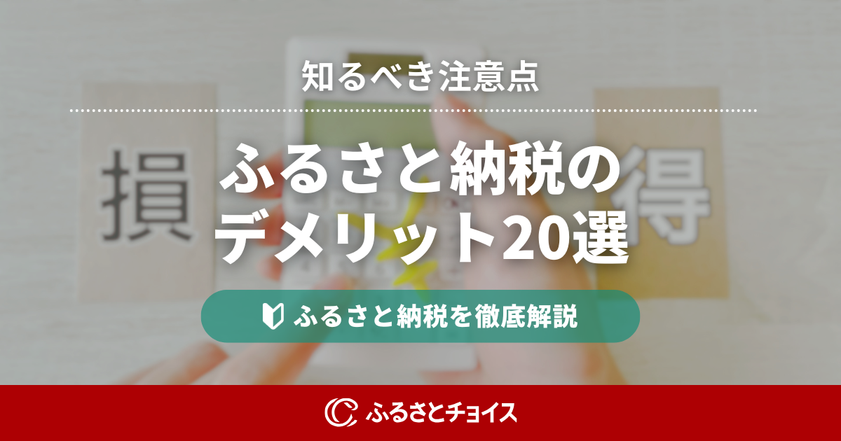 ふるさと納税のデメリット20選｜損する前に知るべき注意点をわかりやすく解説