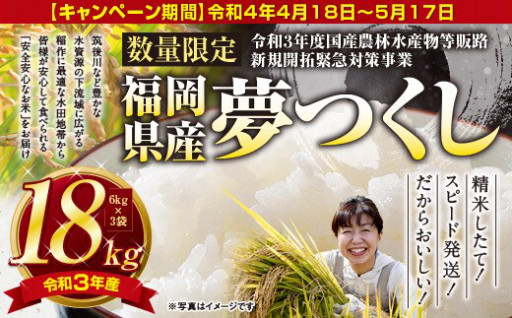【期間限定】福岡県産夢つくし18ｋｇ