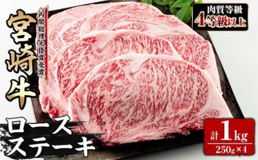 宮崎牛ロースステーキセット 計1kg
