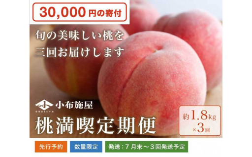 桃の食べ比べ定期便コース 約1.8kg×3回