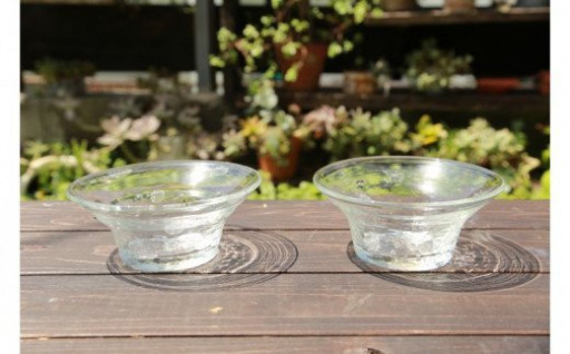 【伝統工芸】ガラス工房雫　水玉泡小鉢2個セット