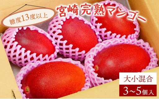  「ご家庭用」 宮崎完熟マンゴー詰め合わせ(約1.8kg・大小混合3～5個) 【やました農園】
