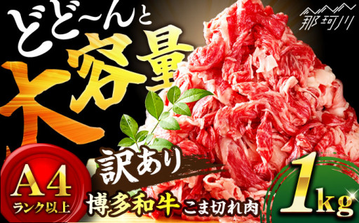 【たっぷり大容量！】博多和牛 牛肉 切り落とし 1kg（500g×2P）