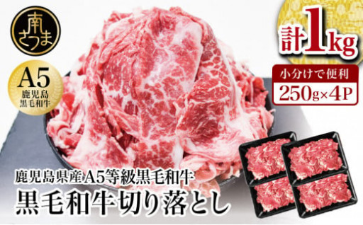 【大容量】"A5等級" 鹿児島県産黒毛和牛1kg