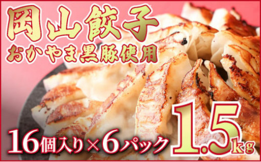 岡山餃子　晴れの国で育った黒豚と野菜の餃子　16個入り（256g）×6パック（96個）1.5kg以上