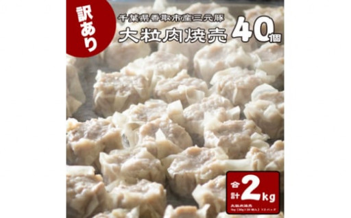 ＜訳あり＞千葉県香取市産三元豚　大粒肉焼売40個
