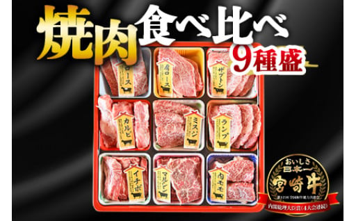 ＜宮崎牛焼肉9種盛（約630g）＞