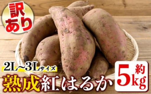 《訳あり》熟成紅はるか(約5kg・2L～3Lサイズ混合)