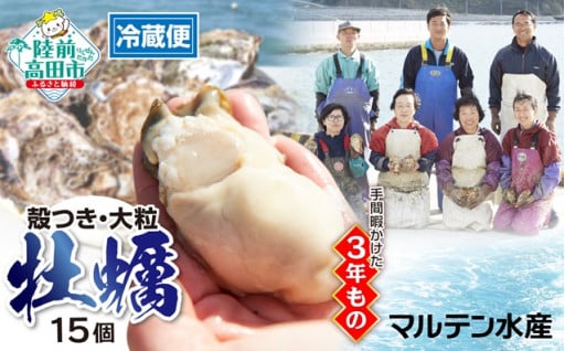 【先行予約】殻付き牡蠣15個（生食用）「3年育成した大粒」