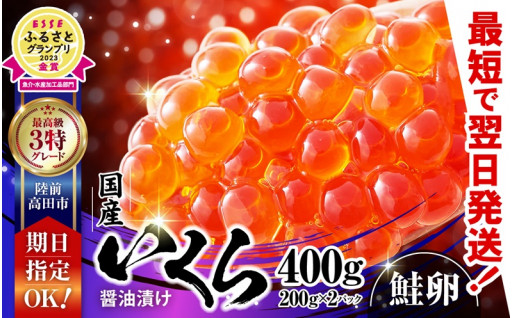 いくら醤油漬け 国産 鮭卵 400g ( 200g×2パック )