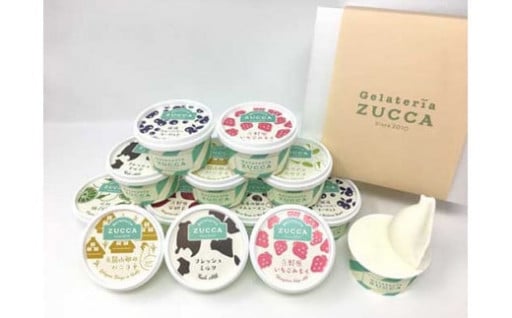 【富山県南砺市（なんとし）】GelateriaZUCCA手作りジェラートセット12個