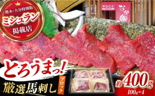 熊本 馬刺し「なか園」赤身馬刺し 約400ｇ【有限会社スイートサプライなかぞの】 