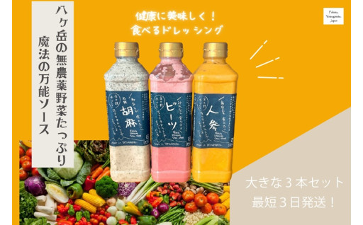 フェリチタドレッシング　ラージ3本セット ドレッシング 540ml