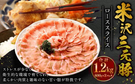米沢三元豚 ローススライス 1.2kg