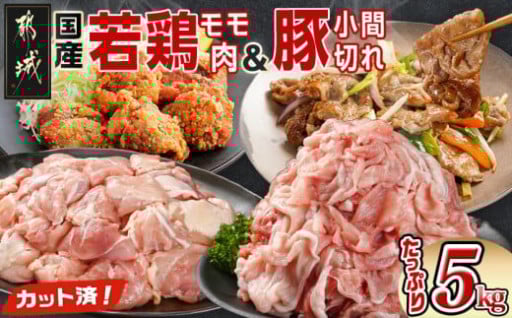 都城市より～カット済!国産若鶏モモ肉&国産豚小間切れ【総重量5kg】