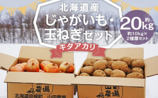 北海道産 じゃがいも キタアカリ 玉ねぎ セット M～2Lサイズ混載 各約10kg 合計約20kg