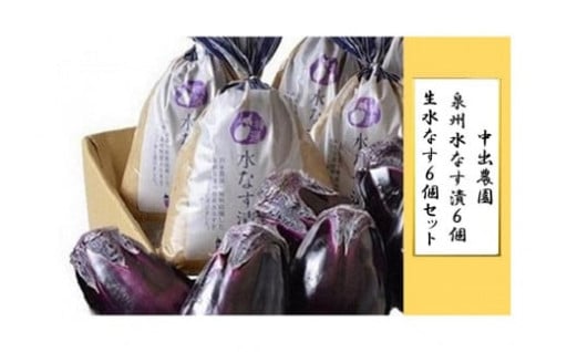 中出農園　泉州水なす漬６個＋生水なす６個セット