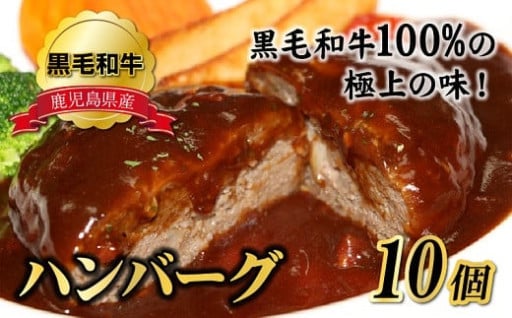 071-02 鹿児島県産黒毛和牛ハンバーグ10個 合計 1.5kg