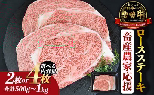 畜産農家応援　宮崎牛ロースステーキ 2枚or4枚