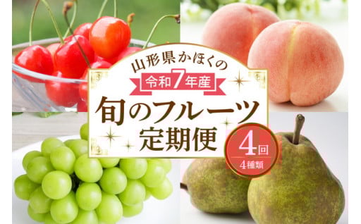 【計4回お届け（さくらんぼ入り）】令和7年産 山形県かほくの旬のフルーツ定期便🍒