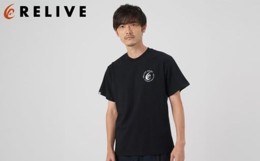 【数量限定】リライブシャツプレミアム/コットン/ロゴ有/ブラック（S~LLサイズより選択可）